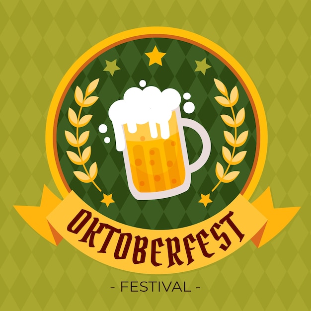 Vector gratuito plantilla de logotipo plano para la celebración del oktoberfest