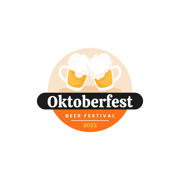 Plantilla de logotipo plano para la celebración del oktoberfest