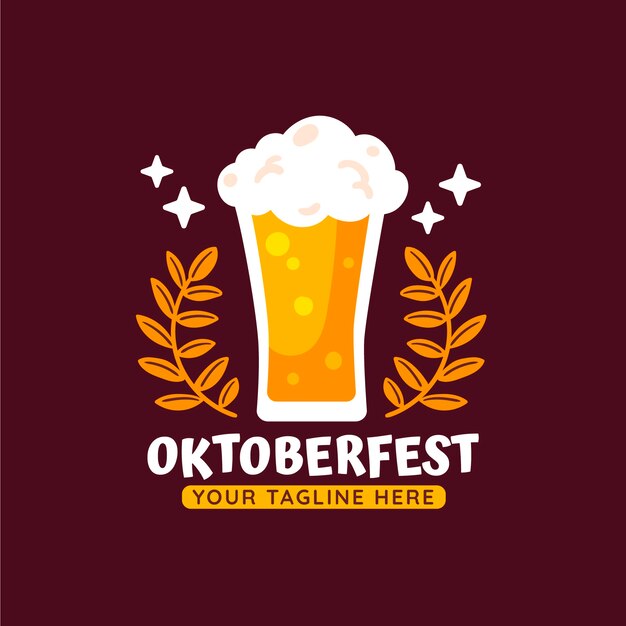 Plantilla de logotipo plano para la celebración del oktoberfest