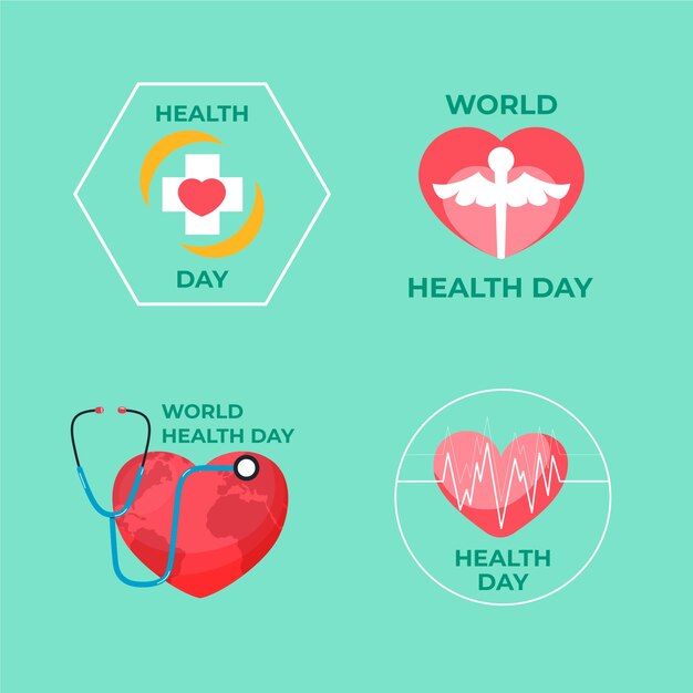 plantilla de logotipo plano para la concienciación del Día Mundial de la Salud