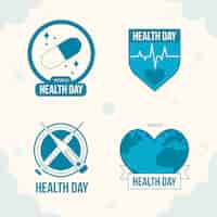Vector gratuito plantilla de logotipo plano para la concienciación del día mundial de la salud