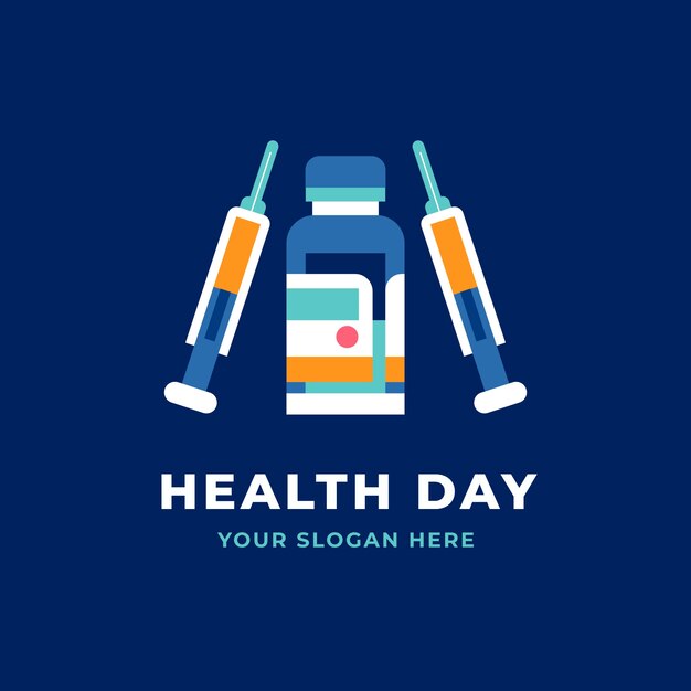 plantilla de logotipo plano para la concienciación del Día Mundial de la Salud