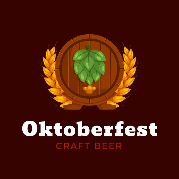 Vector gratuito plantilla de logotipo plano para el festival de oktoberfest