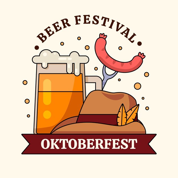 Plantilla de logotipo plano para el festival de oktoberfest