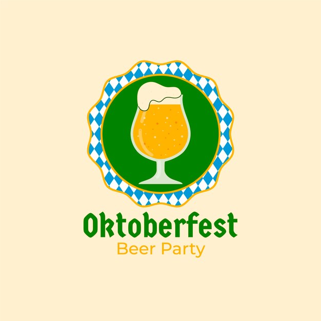 Plantilla de logotipo plano para el festival de oktoberfest