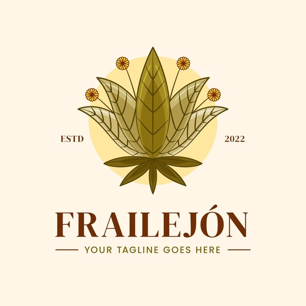 Plantilla de logotipo de planta frailejon dibujada a mano