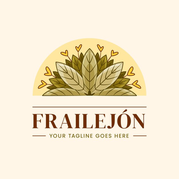 Plantilla de logotipo de planta frailejon dibujada a mano