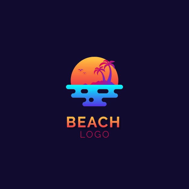 Plantilla de logotipo de playa