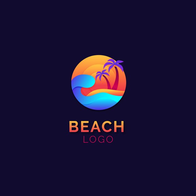 Plantilla de logotipo de playa