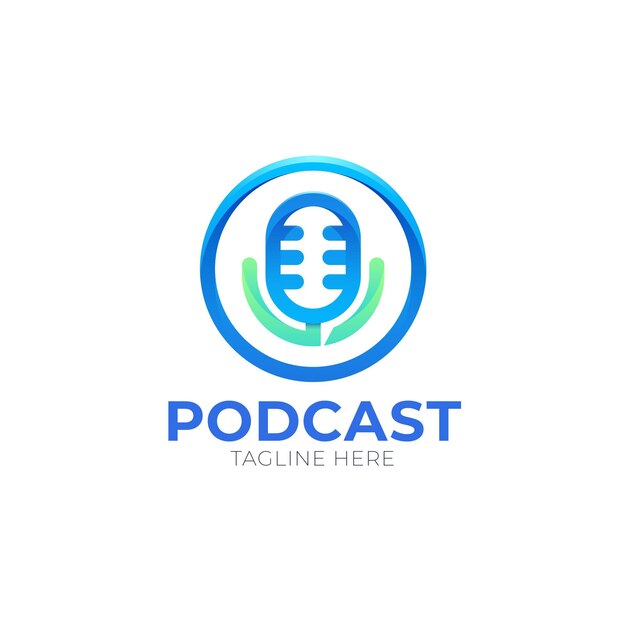 Plantilla de logotipo de podcast detallada