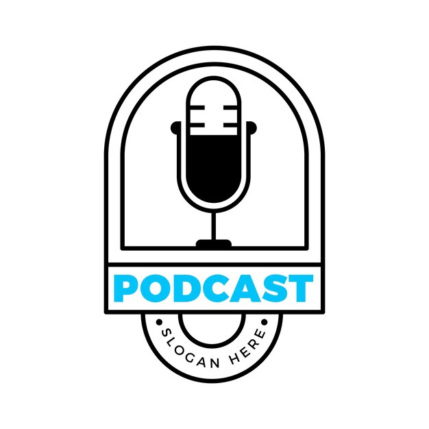 Plantilla de logotipo de podcast detallada