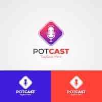 Vector gratuito plantilla de logotipo de podcast detallada