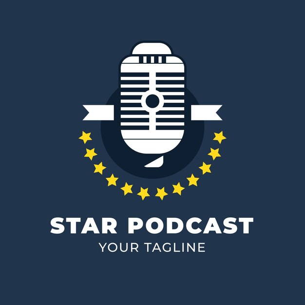 Plantilla de logotipo de podcast detallada