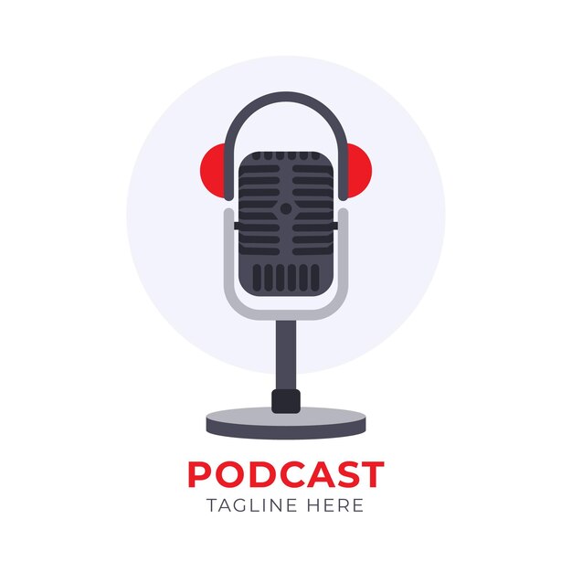 Plantilla de logotipo de podcast detallada