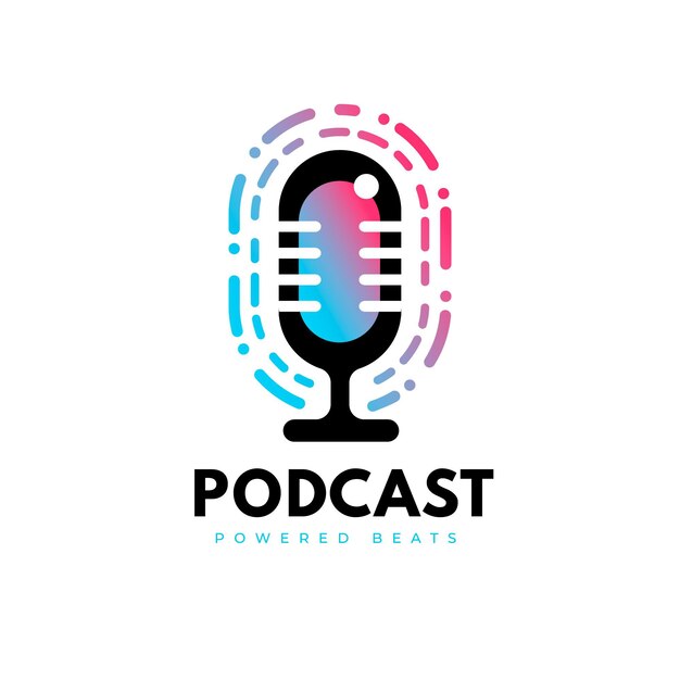 Plantilla de logotipo de podcast detallada