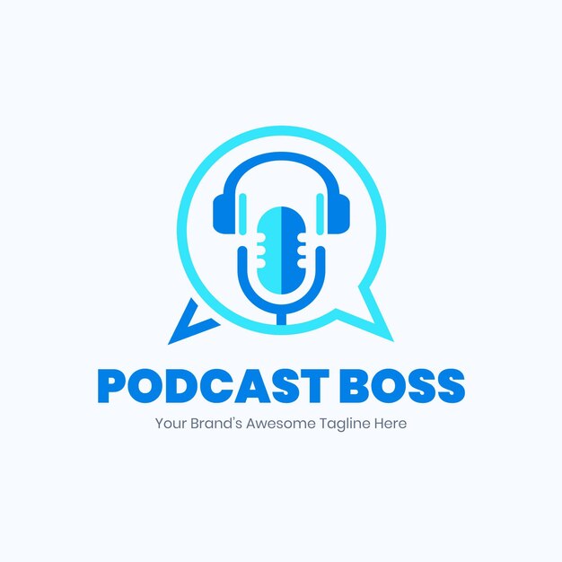 Plantilla de logotipo de podcast detallada