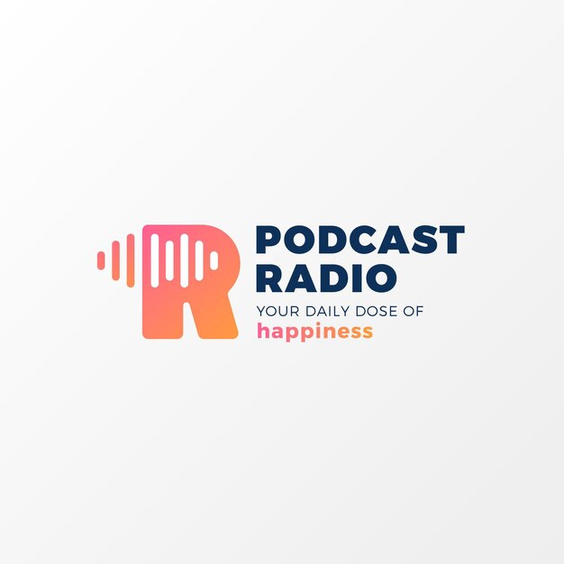 Plantilla de logotipo de podcast detallada