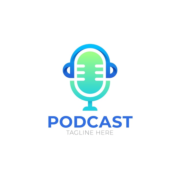 Vector gratuito plantilla de logotipo de podcast con detalles