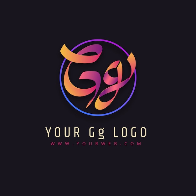 Vector gratuito plantilla de logotipo profesional gg