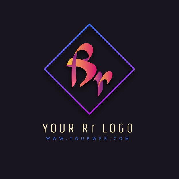 Plantilla de logotipo profesional rr