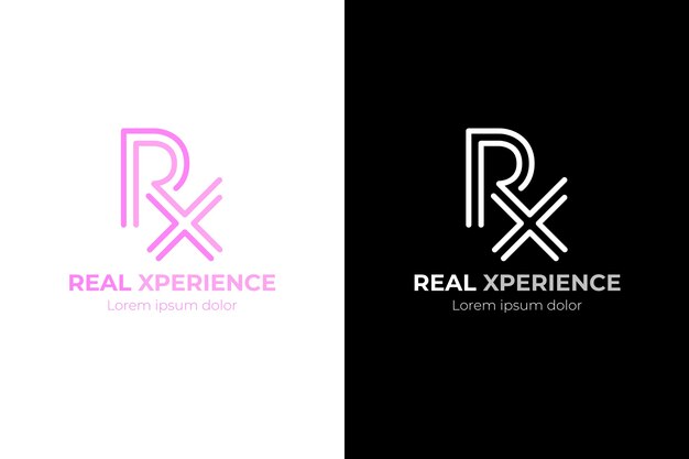 Plantilla de logotipo profesional rx