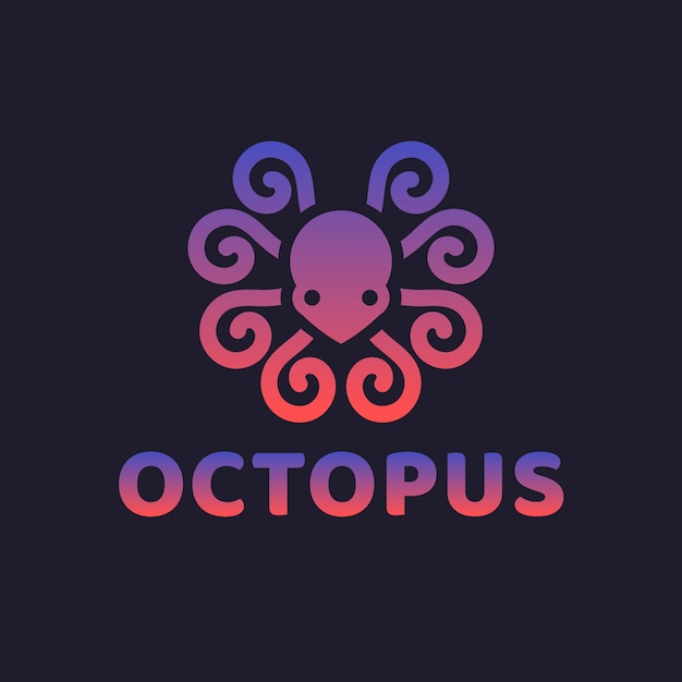 Plantilla de logotipo de pulpo gradiente