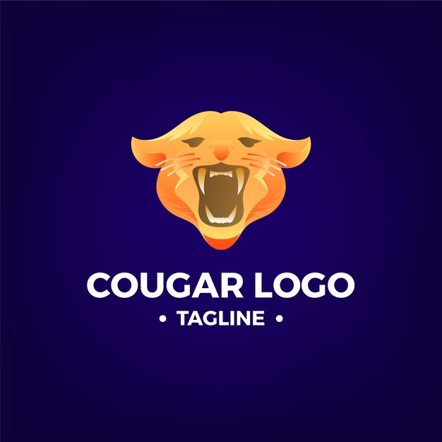 Plantilla de logotipo de puma de color degradado