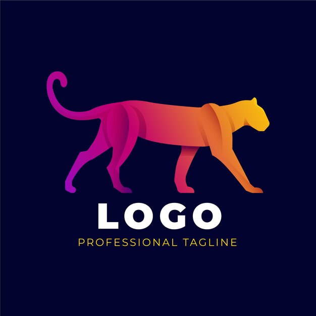Plantilla de logotipo de puma creativo degradado
