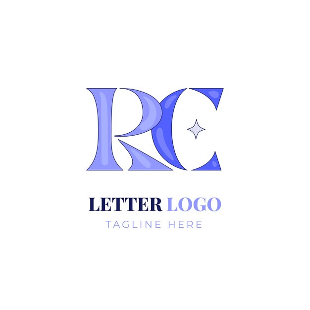 plantilla de logotipo rc dibujada a mano