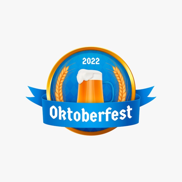 Plantilla de logotipo realista para el festival de oktoberfest