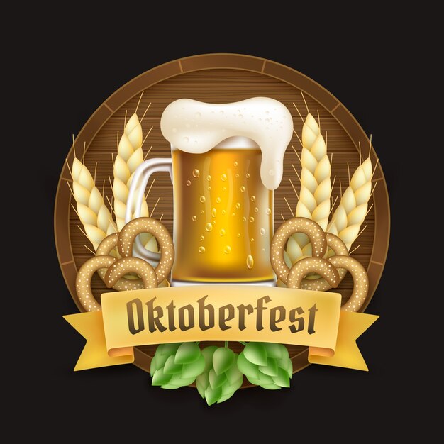 Plantilla de logotipo realista para oktoberfest