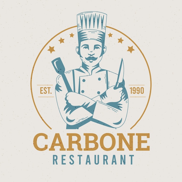 Vector gratuito plantilla de logotipo de restaurante retro