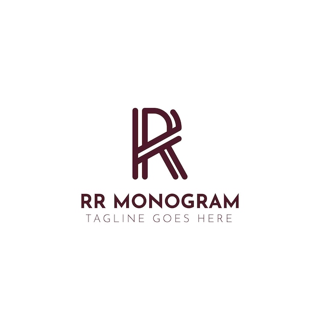 Plantilla de logotipo rr de diseño plano