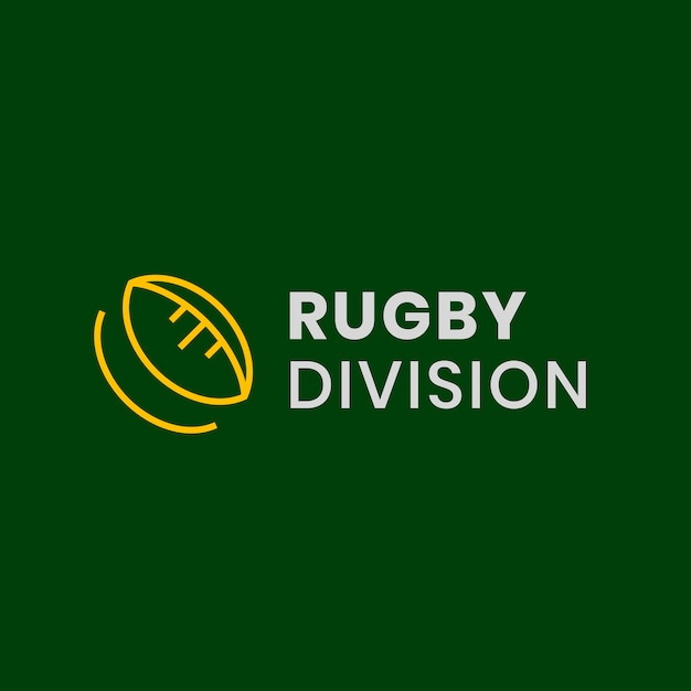 Plantilla de logotipo de rugby, gráfico de negocios de club deportivo en diseño moderno
