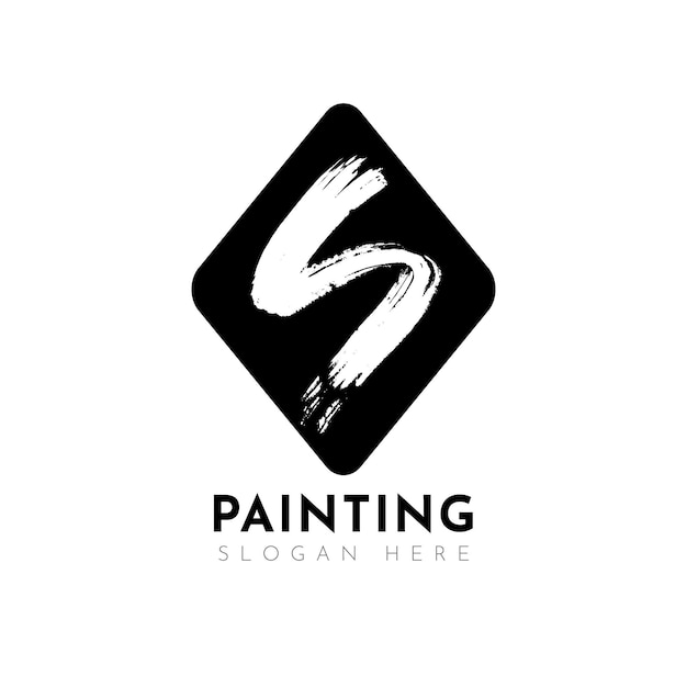 Plantilla de logotipo s pintado a mano