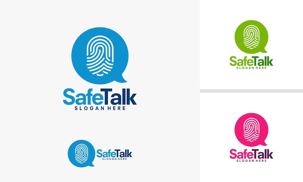 Plantilla de logotipo safe talk, vector de plantilla de logotipo secret talk