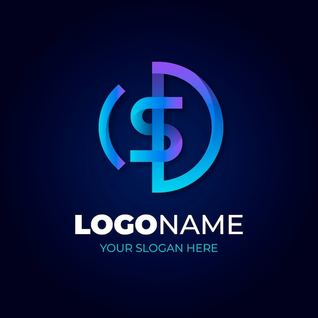 Vector gratuito plantilla de logotipo sd profesional