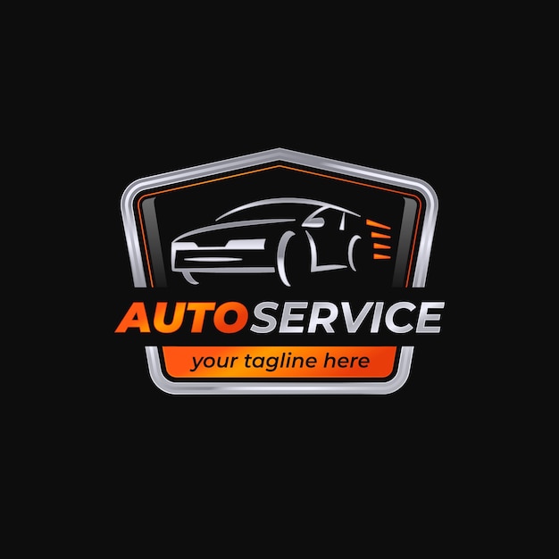 plantilla de logotipo de servicio de automóviles en gradiente