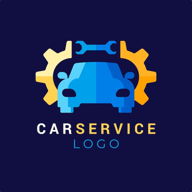 Plantilla de logotipo de servicio de coche de diseño plano