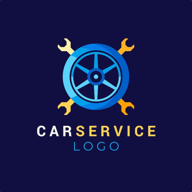 Plantilla de logotipo de servicio de coche de diseño plano