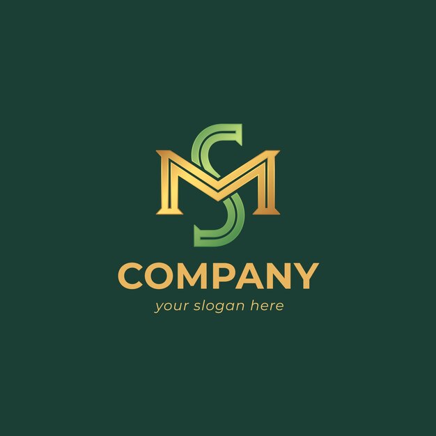 plantilla de logotipo de SM con gradiente