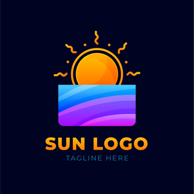 Vector gratuito plantilla de logotipo de sol degradado