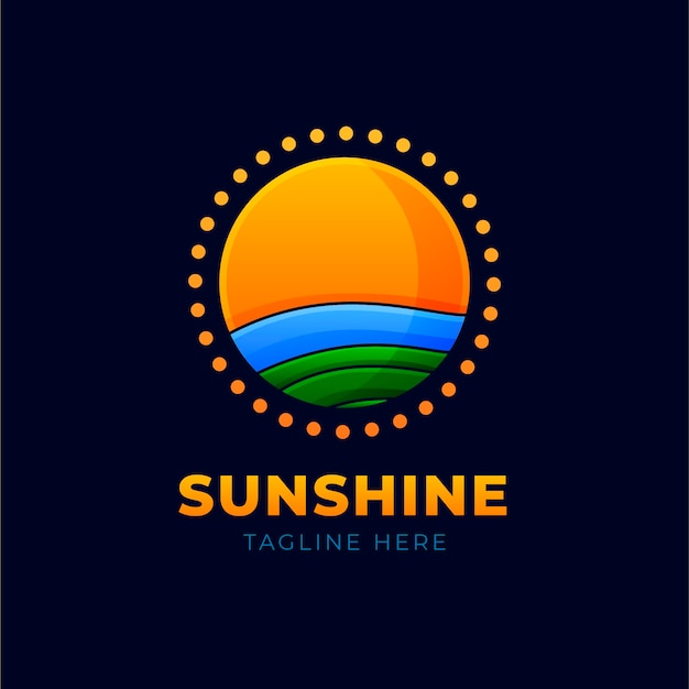 Plantilla de logotipo de sol degradado