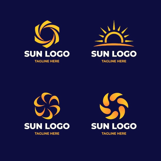 Vector gratuito plantilla de logotipo de sol degradado