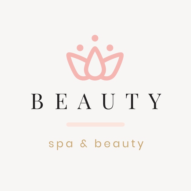 Vector gratuito plantilla de logotipo de spa de belleza, ilustración de flor de loto para negocios de salud y bienestar