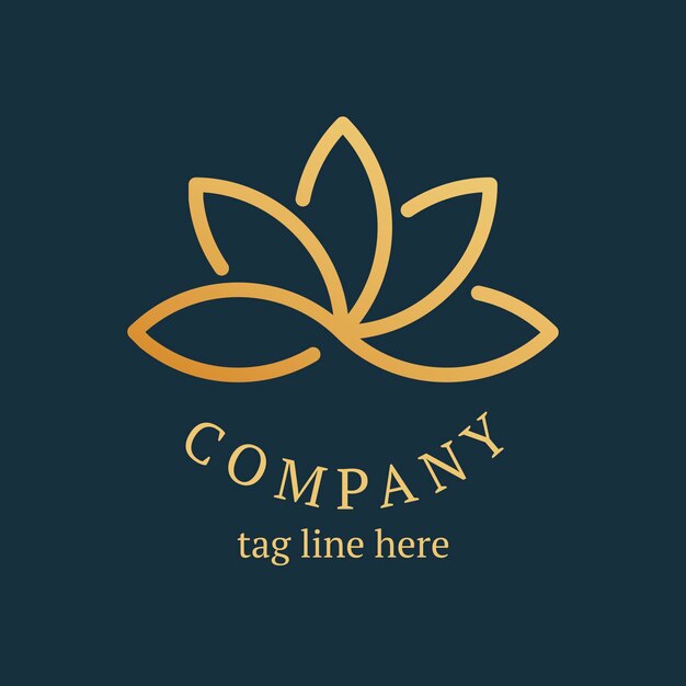 Plantilla de logotipo de spa dorado, vector de diseño de marca comercial de salud estética y bienestar