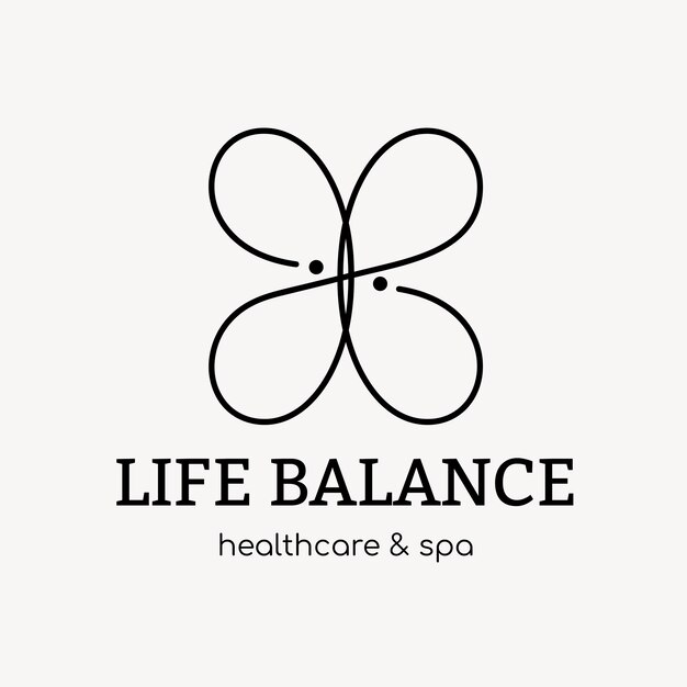 Plantilla de logotipo de spa, vector de diseño de marca de negocios de salud y bienestar, texto de equilibrio de vida