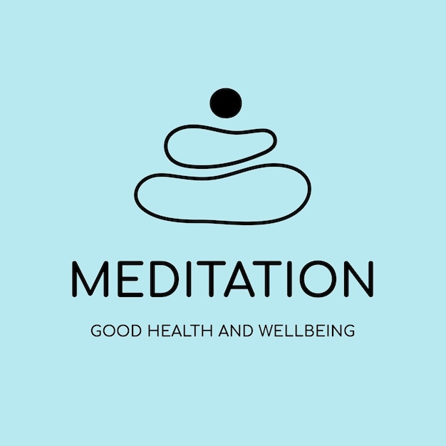 Vector gratuito plantilla de logotipo de spa, vector de diseño de marca de negocios de salud y bienestar, texto de meditación