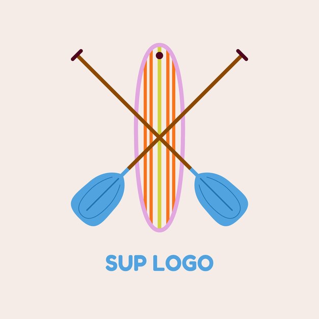 Plantilla de logotipo sup dibujado a mano