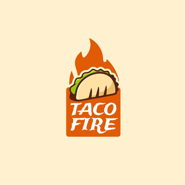 Plantilla de logotipo de taquería de diseño plano